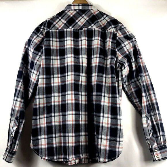 SILVER Jeans Co Mens Size XL Western Plaid Pearl Snap Shirt Maple $58 - Picture 5 of 5
